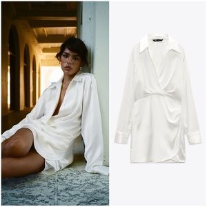 Zara - White Satin Mini Dress